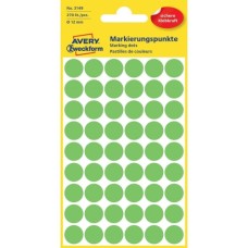 Etikett címke, o12mm, jelölésre, világos 54 címke/ív, 5 ív/doboz, Avery zöld