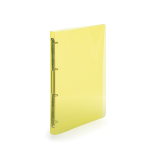 Gyűrűskönyv A4, 4 gyűrűs 2cm gerinc áttetsző PP,  Karton P+P Lines sárga