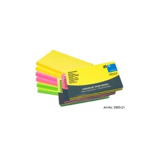 Jegyzettömb öntapadó, 75x125mm, 6x80lap, Info Notes brilliant mix, sárga pink,zöld