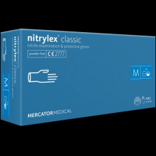 Gumikesztyű nitril púdermentes M 100 db/doboz, Nitrylex kék