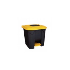 Szemetes kuka pedálos műanyag 30 literes fekete/sárga UP200S